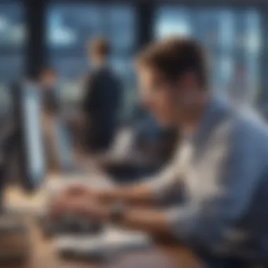 Managing Identity Settings Online A person using a computer to manage their identity settings