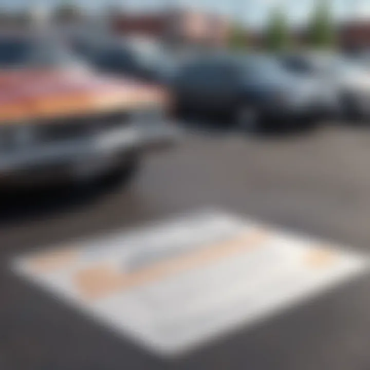 A close-up of a credit acceptance sign at a car lot