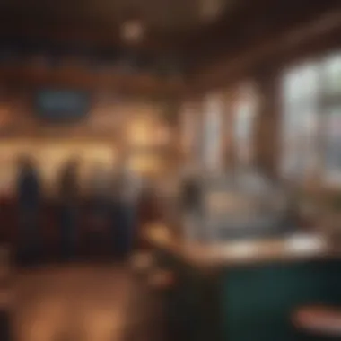 Vibrant Coffee Shop Atmosphere A bustling small coffee shop environment showcasing diverse customers enjoying their drinks