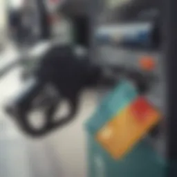 Credit card with gas pump illustration