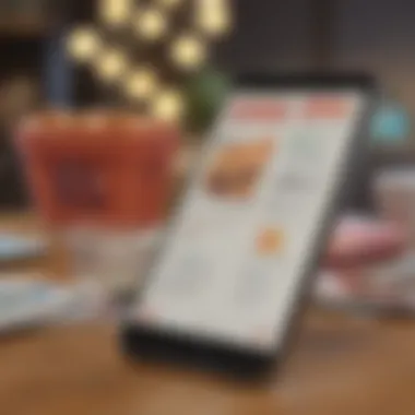 Digital Coupon Platforms A smartphone displaying a coupon app with various offers