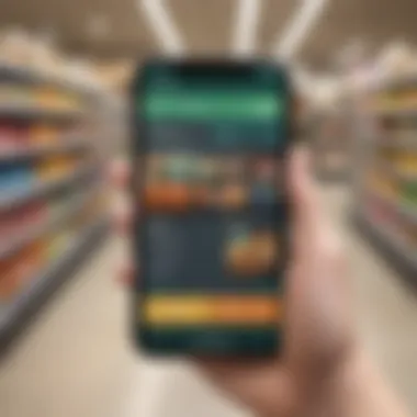 Grocery Rewards App Interface A smartphone displaying a grocery rewards app interface
