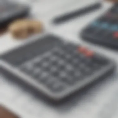 A close-up of financial documents and calculators on a desk.