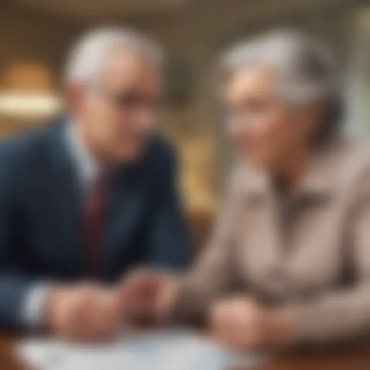 A financial advisor discussing loan options with a senior individual