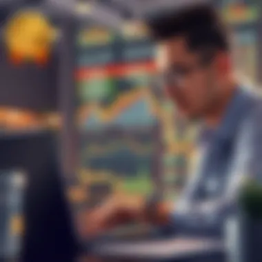 Analyzing Financial Insights An individual analyzing financial data on a laptop