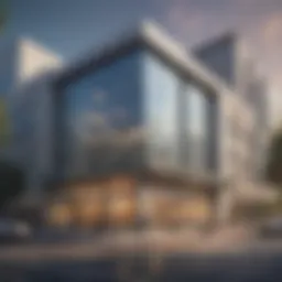 Exterior view of a prominent bank in Los Angeles showcasing modern architecture.