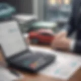 A person analyzing loan options at a desk with a laptop and paperwork