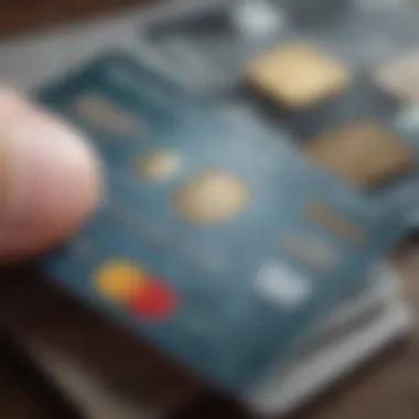 A close-up of a credit card with educational materials