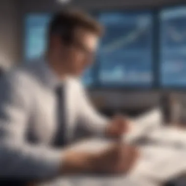 Financial Analysis and Strategy A thoughtful person analyzing financial documents and strategizing