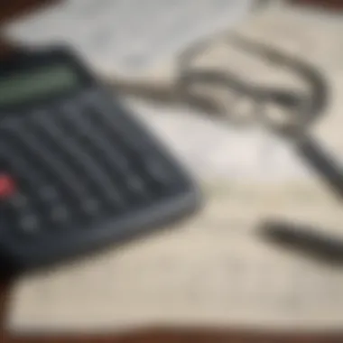 A calculator and financial documents representing budgeting for loans