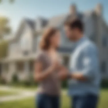 New Home Purchase Discussion A couple happily discussing their new home purchase