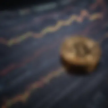 Market Volatility in the Cryptocurrency Landscape Volatile cryptocurrency market represented by fluctuating graphs