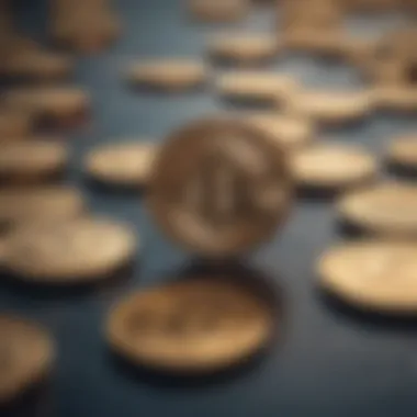 Digital coins symbolizing the rise of cryptocurrency investments.