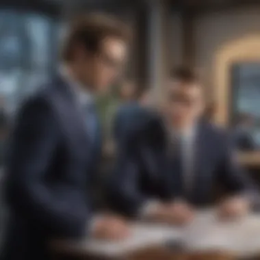 Building Professional Connections An individual networking at a formal financial event