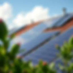 Detailed view of solar panel installation